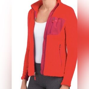 Marmot Red Full-Zip Polartec athletic jacket size small